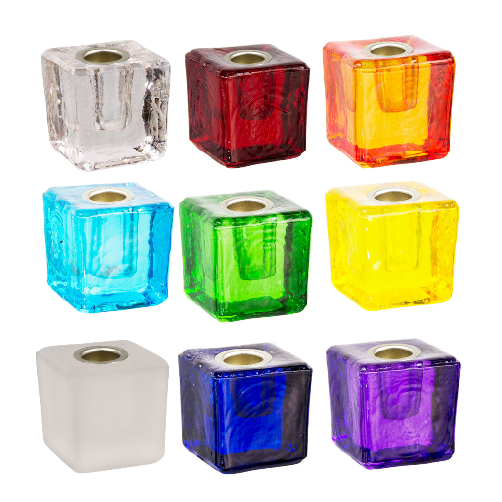 Mini Glass Cube Candle Holder for Chime Candles Ritual Magick