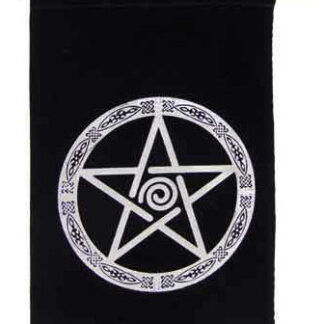 Embroidered Pentacle Velvet Bag