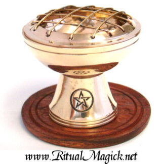 Pentacle Carved Brass Charcoal Burner