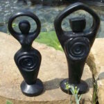 Set of Two Spiral Statues: Goddess & God - Black Full Size